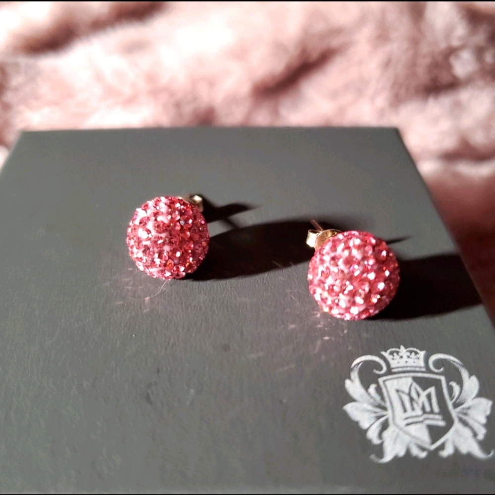 925 SS pink Austrian crystal earrings